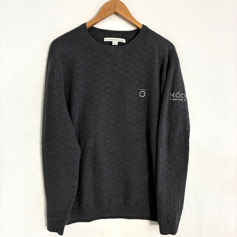 Holderness & Bourne Knit Sweater Men's L Charcoal Preppy Sporty Golf Shawn Koch